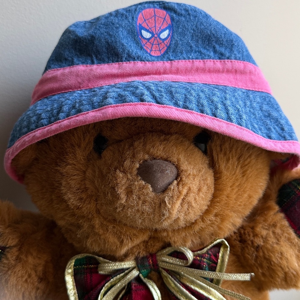 Marvel Spiderman Denim Hat reversible with colorful comic strip print on inside - Picture 9 of 12